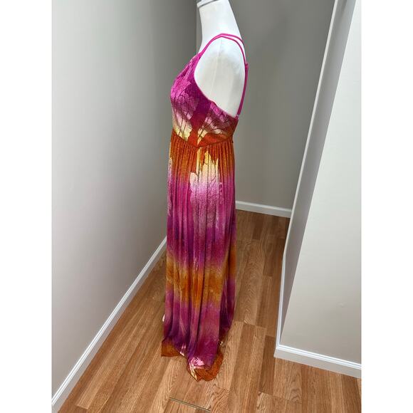 Dress The Population Meredith Metallic Ombré Plissé Gown size XS - Picture 4 of 7